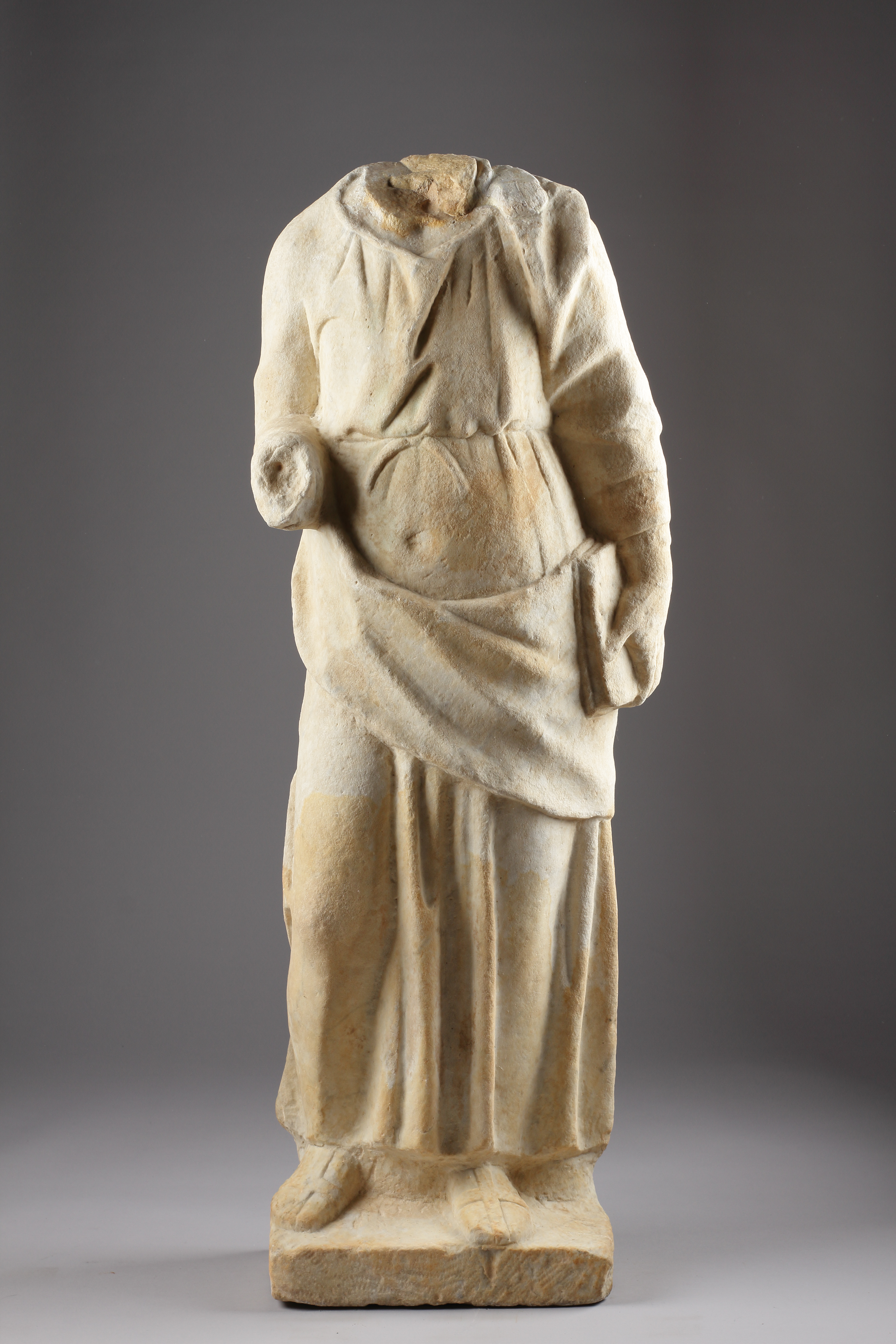 A Large Byzantine Carved Marble Figure of an Apostle